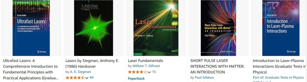 lasers x 5 books