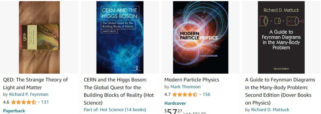particle physics and higgs and feynham x 4