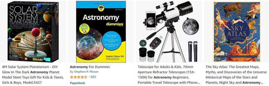 astronomy x 4 with telescope