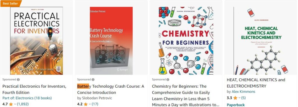 Battery and electrochemistry x 4