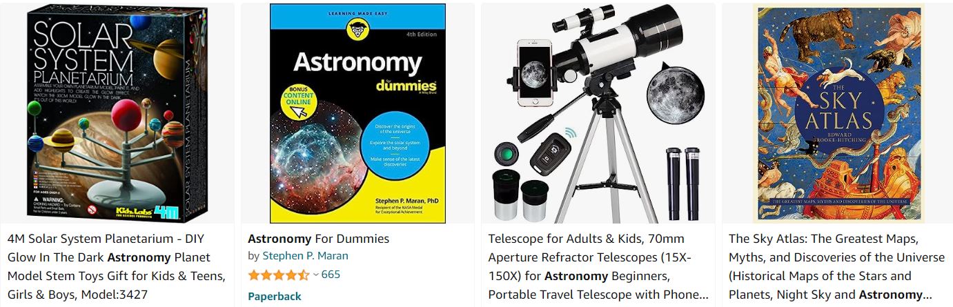 astronomy x 4 with telescope