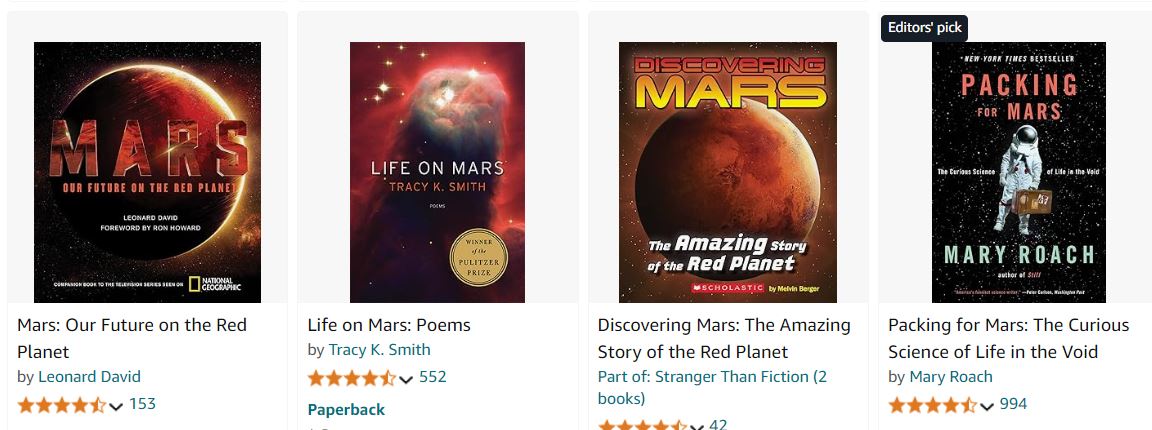 Mars x 4 books