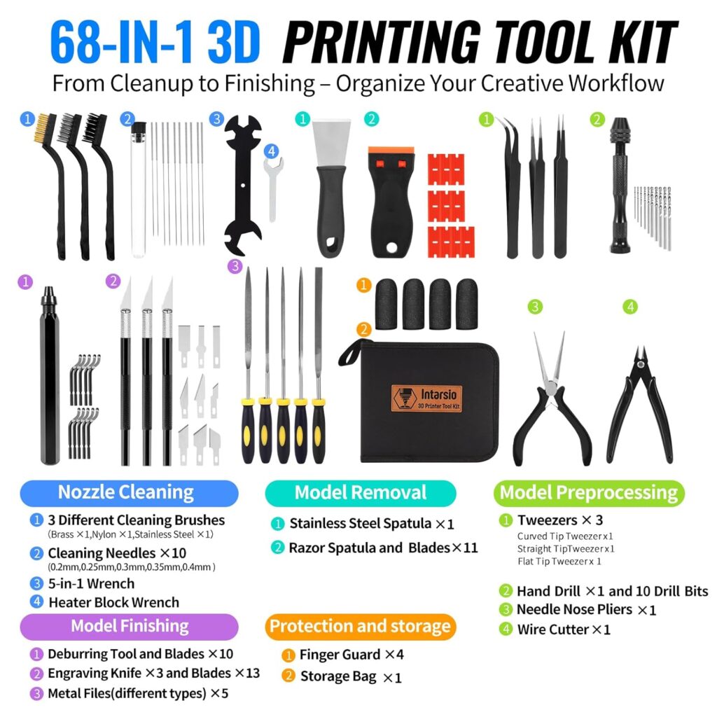68 pieces 3D Printer Tools Kit with Storage Case